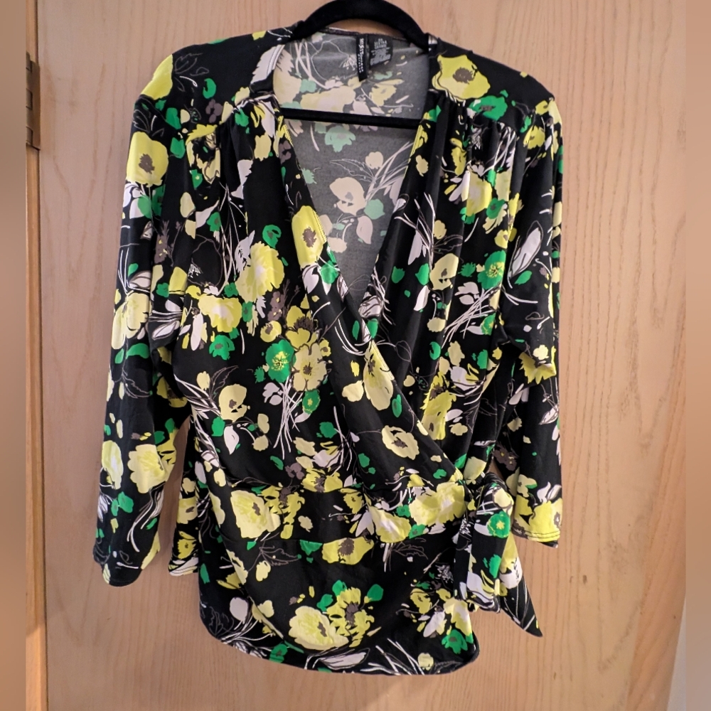 Mix It Black and Yellow Floral Blouse